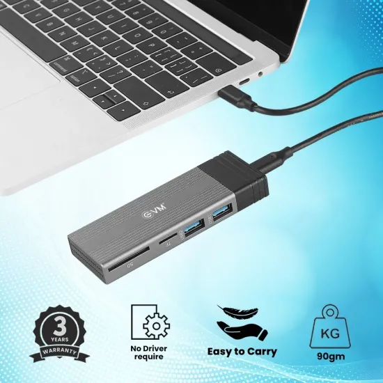EVM SSD Casing Nvme With 2*USB Hub +Type-C+SD|TF Card Slot (CG-002)
