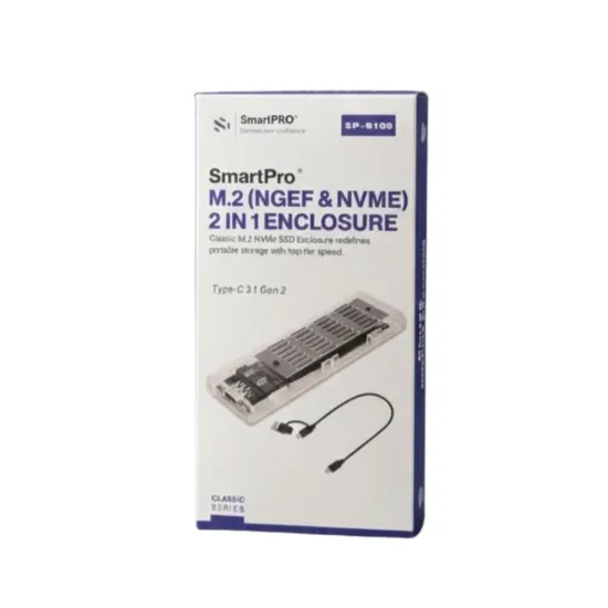 Smartpro SSD Casing M.2 (NGFF & NVMe) 2 in 1 Type-C(SP-S109) Smartpro SSD Casing M.2 (NGFF & NVMe) 2 in 1 Type-C(SP-S109)