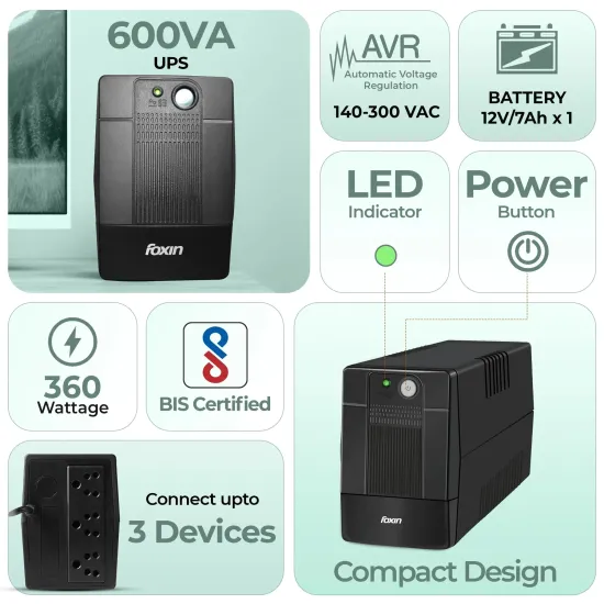 Foxin UPS 600VA FPS 755 (2+2 Warranty)