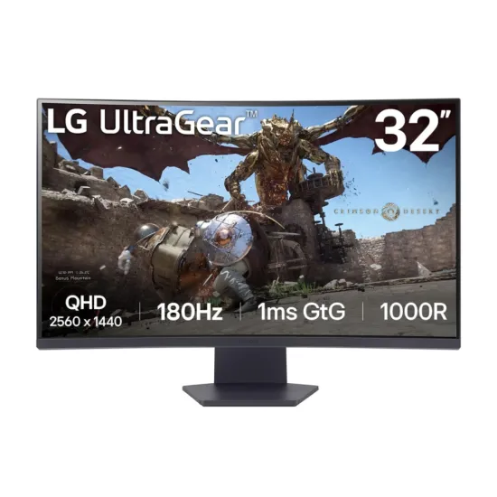 LG 32 Inch Gaming LED Monitor Curved 180Hz 1ms Borderless 32GS60QC HDMI | DP