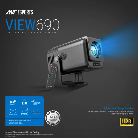 Ant Esports Projector View690 (USB| HDMI | AUX)