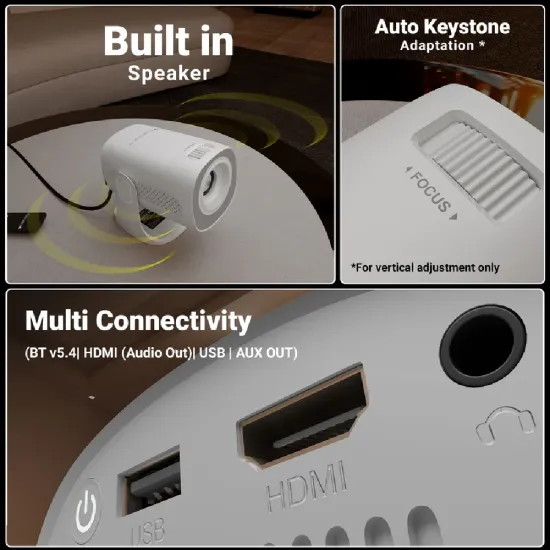 ZEBRONICS PROJECTOR 4000 Lumens PixaPlay 72  USB | HDMI  (ZEB-MLP 8)