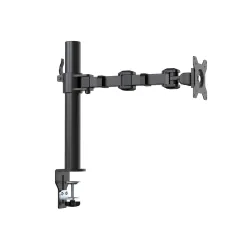 Amazon Basics Single Monitor / Led Stand, Table Top Climp Height Adjustable Arm Mount- Steel