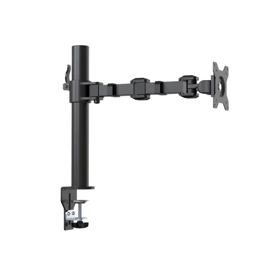 Amazon Basics Single Monitor / Led Stand, Table Top Climp Height Adjustable Arm Mount- Steel