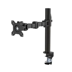 Amazon Basics Single Monitor / Led Stand, Table Top Climp Height Adjustable Arm Mount- Steel