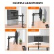 LED Monitor Mount Stand For 1 LED With Table Clamp 15 Inch Height