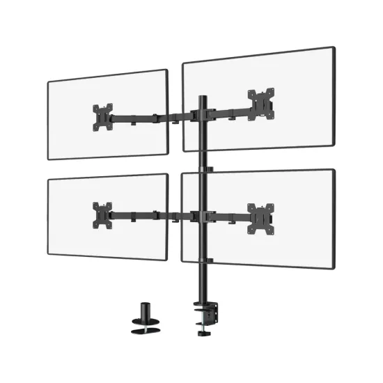 Multybyte Four Monitor / Led Stand Table Top Height Adjustable Arm Mount- Steel (MB-MSS5)