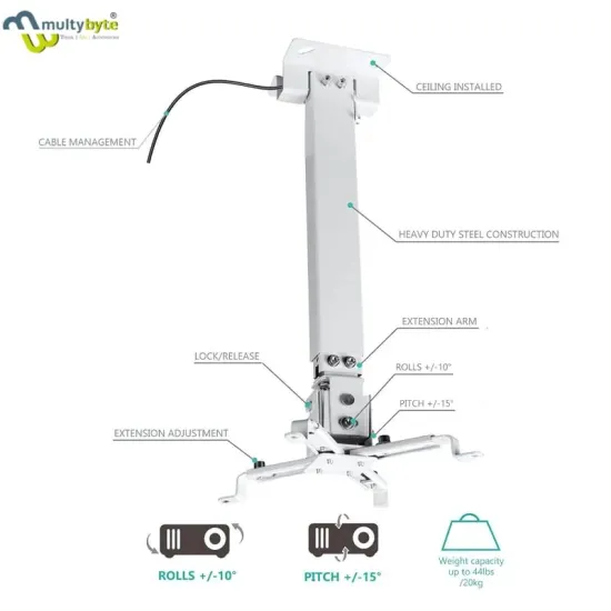 Multybyte Projector Stand For Ceiling Mount 3ft Square