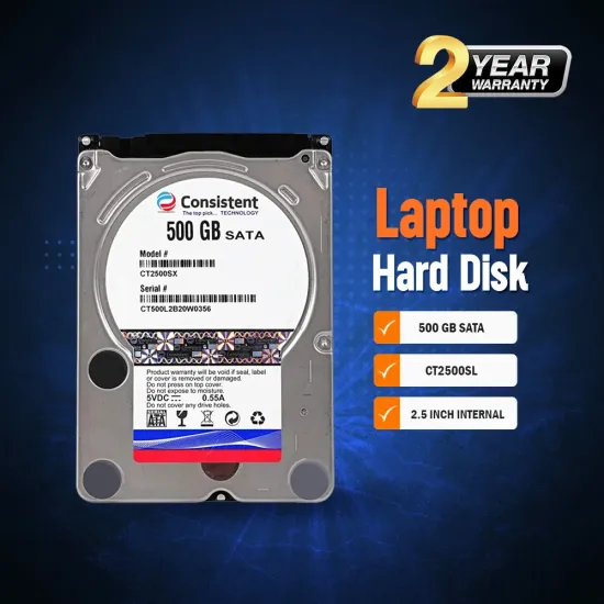 Consistent Pullout Internal Laptop Hard Disk 500GB Sata