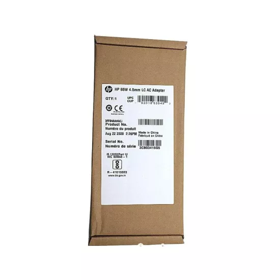 HP Original 65w 19.5v | 3.33a Blue Pin | 4.5mm x 3.0mm Laptop Adapter