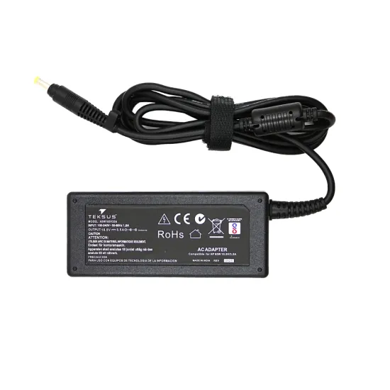 Teksus Laptop Adapter Compatible For HP 65w | 18.5v/3.5a | 4.8mm x 1.7mm Y Pin