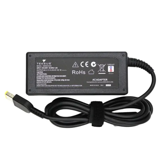 Teksus Laptop Adapter Compatible For Lenovo 65w | 20v/3.25a | USB Pin