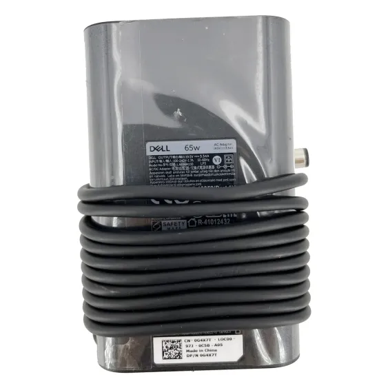 Dell Laptop Adapter Original 65w 19.5V / 3.34A (Big Pin New Model) (Box Seal Opened for Serial No) (No Power Cable Included)