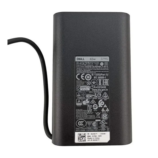 Dell Laptop Adapter Original 65w 19.5V / 3.34A (Big Pin New Model) (Box Seal Opened for Serial No) (No Power Cable Included)