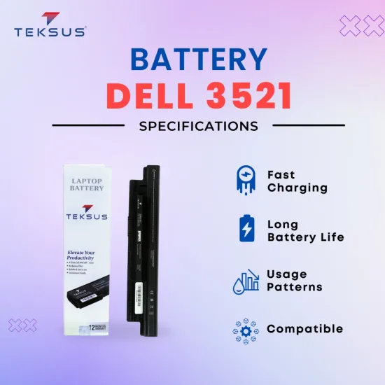 Teksus Laptop Battery Compatible For Dell 3521 6C Teksus Laptop Battery Compatible For Dell 3521 6C