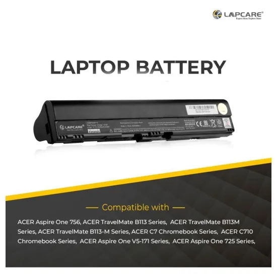 Lapcare Laptop Battery Compatible For Acer Aspire One V5-171  | 756