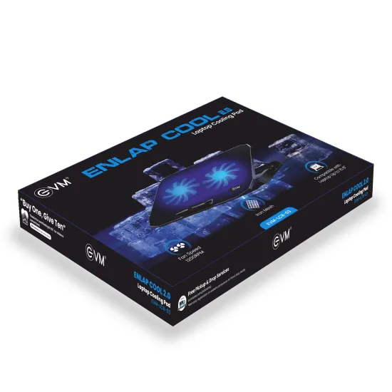 EVM Laptop Cooling Pad with Dual LED Fans for 15.6 Inch Laptops