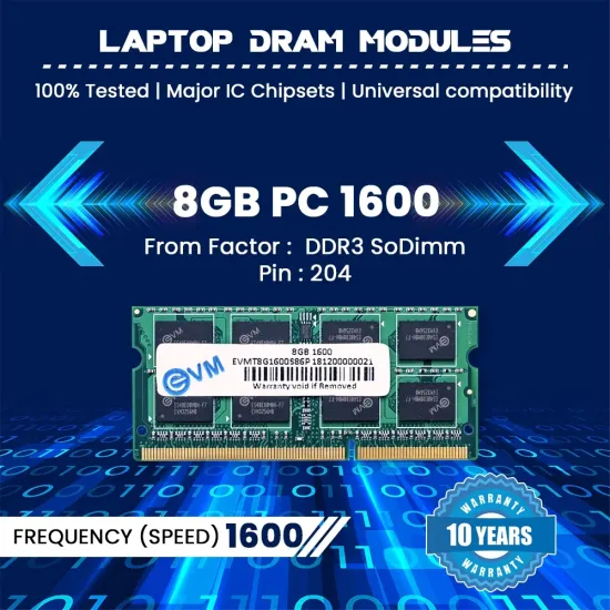EVM Laptop Ram 8GB DDR3 1600Mhz