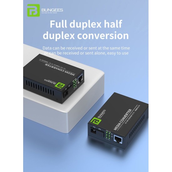 Bungees Fiber Media Converter Pair 10/100/1000 Giga