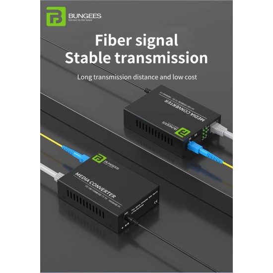 Bungees Fiber Media Converter Pair 10/100/1000 Giga
