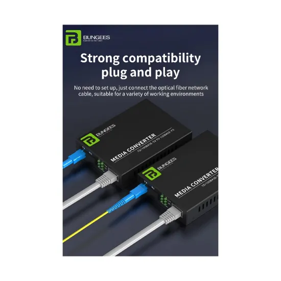 Bungees Fiber Media Converter Pair 10/100