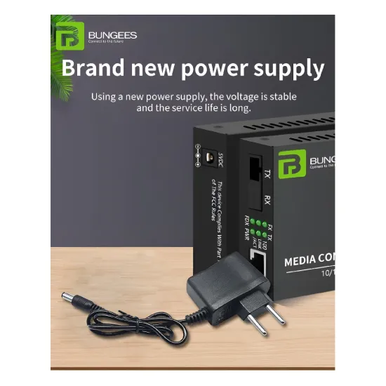 Bungees Fiber Media Converter Pair 10/100