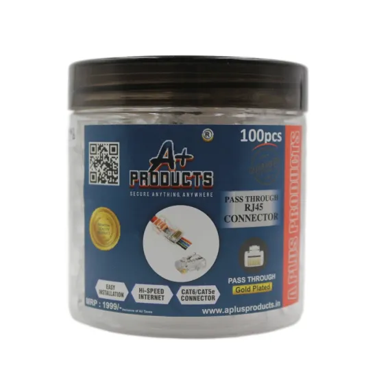 A+ Products RJ45 Connector Pass Through (Pack Of 100)
