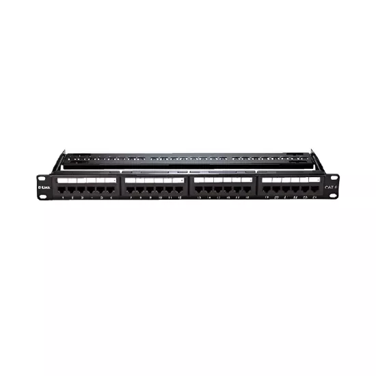 D-Link Cat6 Patch Panel 24 Port Loaded