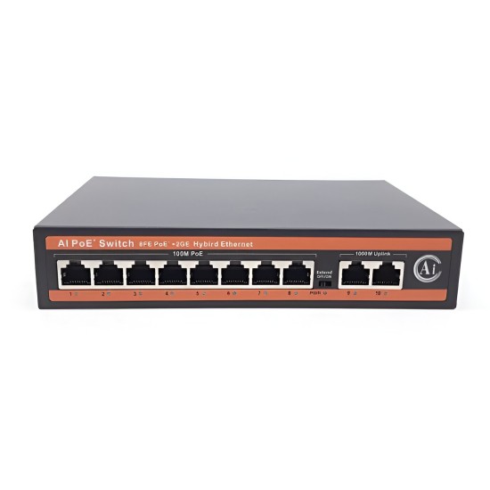 A+Products Poe Switch 8 Port (8 FE+ 2 GE  Port)