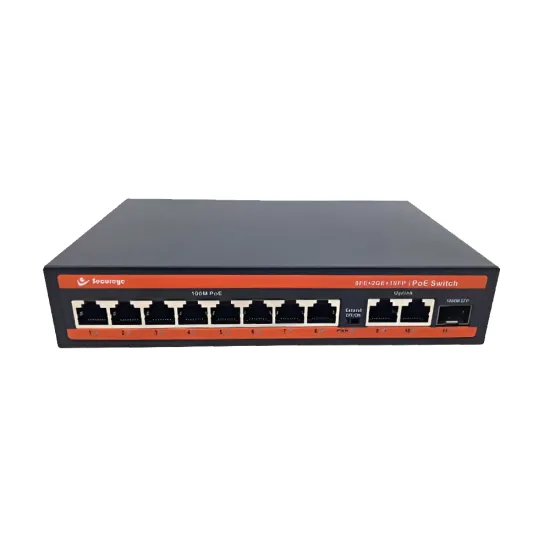 Secureye Poe Switch 8 Port (8 Normal Poe + 2 Gigabit Uplink + 1 SFP) S-8FE-2GE-LD-NB