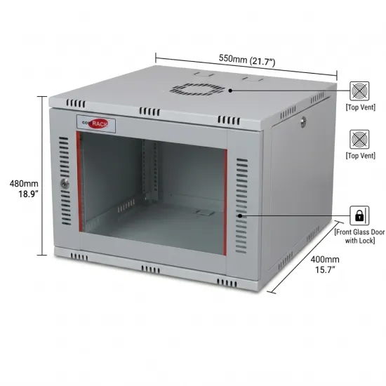 Comrack 9U 400mm 550×400×480mm (L×D×H)