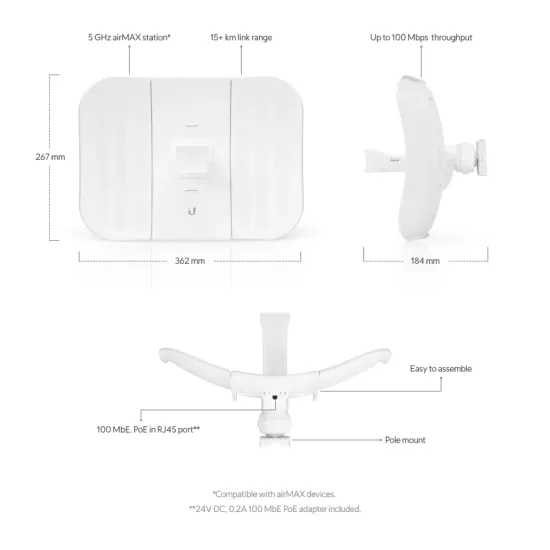 UBIQUITI OUTDOOR ACCESS POINT TO POINT LBE-M5-23 (5GHz)