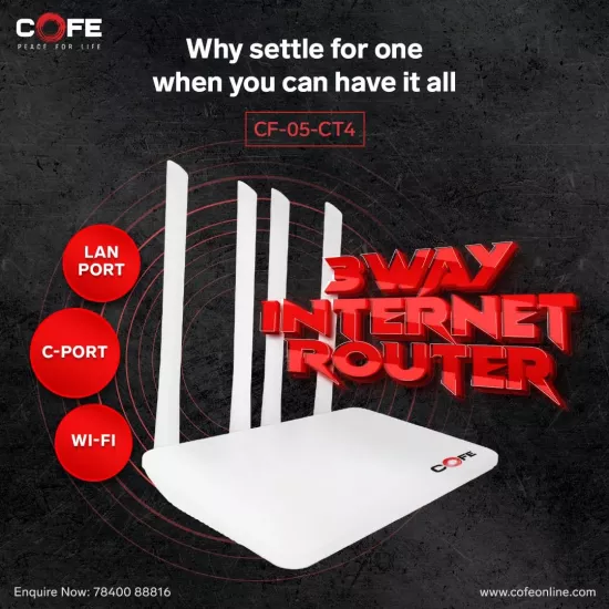 Cofe Sim Router CF05 CT4 WiFi6 4G | 5G 4 Antenna With TYPE-C | WAN | LAN Port