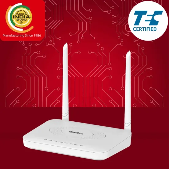 Digisol XPON ONU 300Mbps WiFi Router with 1 PON, 1 GE And 1 FE Port, 1 FXS Port (DG-GR1321)