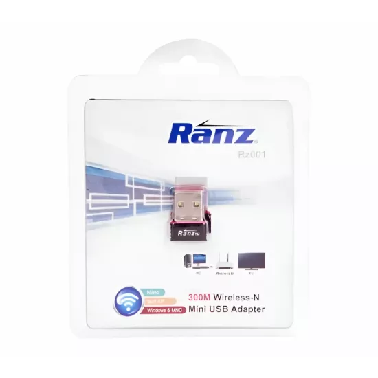 Ranz Wi-Fi Adapter 450 Mbps Silver