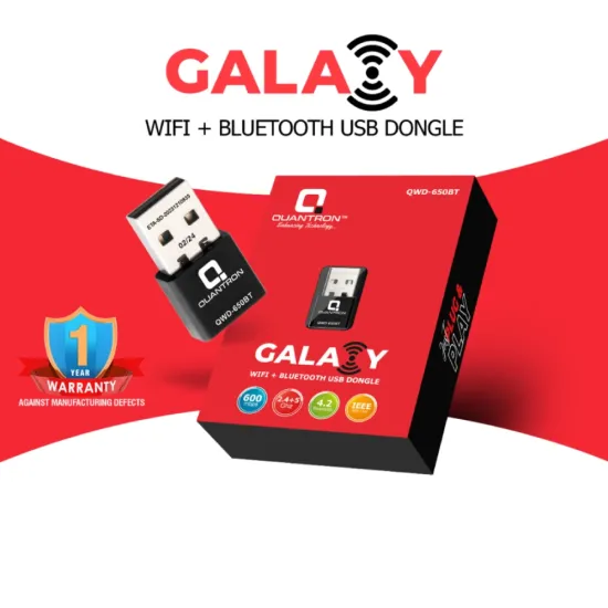 Quantron Galaxy Wireless USB WiFi Adapter 600 Mbps (QWD-650BT)