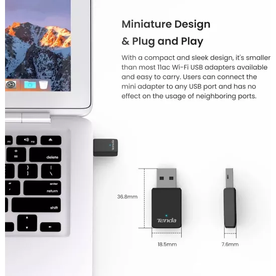 Tenda U9 650 Mbps Dual Band WiFi Adapter