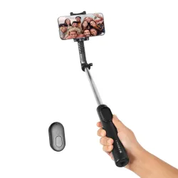 Zebronics Selfie Stick with Tripod Stand and Detachable Bluetooth Shutter Button