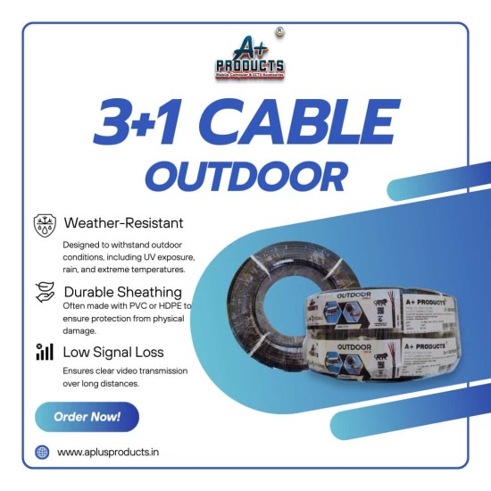 A+Products 3+1 CCTV Cable Copper 90Y Black (022+14/42)