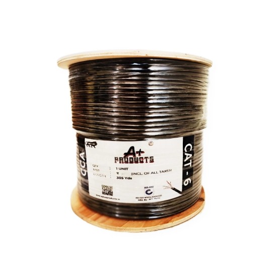 A+ Products CAT6 Lan Cable CCA 305y Black (0.51mm)