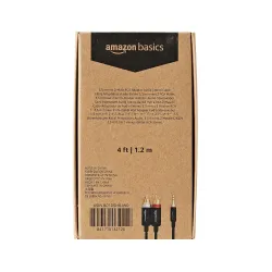 Amazon Basics 2 RCA Stereo Cables with 3.5mm Aux 1.2m