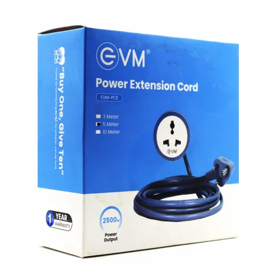 EVM Power Cable Extension Cord 5m Output 2500w