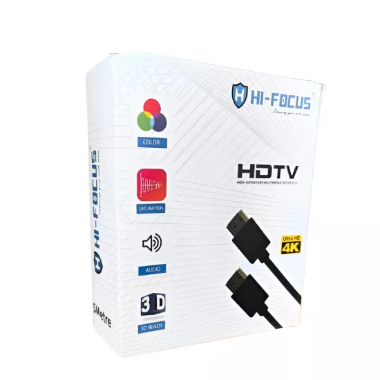 Hi-Focus HDMI Cable 5m 4K 30HZ 1080P WITH Ethernet 10.2GB/S Speed