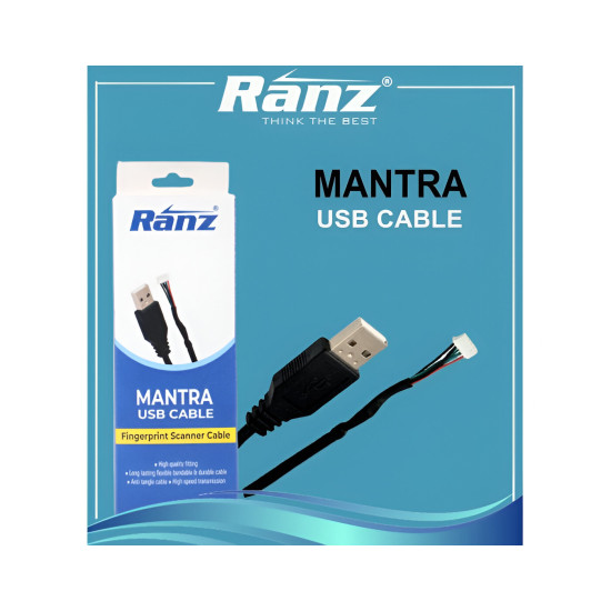 Ranz Aadhar USB Cable For Mantra Device 1.5m