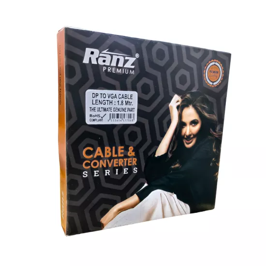 Ranz Display Port To VGA Converter Cable 1.8m (DP to VGA)
