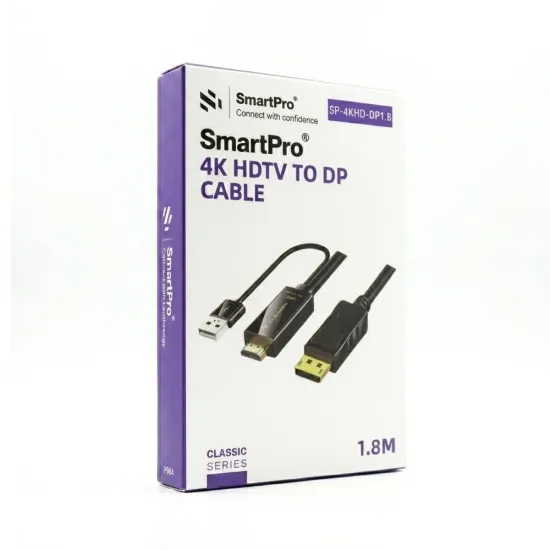 Smart-Pro HDMI To DP Cable 4K 1.8m (SP-4KHD-DP1.8) Smart-Pro HDMI To DP Cable 4K 1.8m (SP-4KHD-DP1.8)