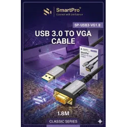 SmartPro USB 3.0 TO VGA CABLE 1.8m