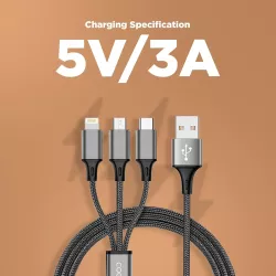Coconut Charger Cable 3 in 1 (Type-C|Micro|Iphone)