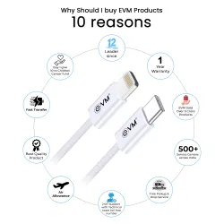 EVM Type-C To Lightning Charging & Data Sync Cable (EVM-CL-03)