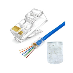 DI RJ45 Connector Pass Through (Pack Of 100)